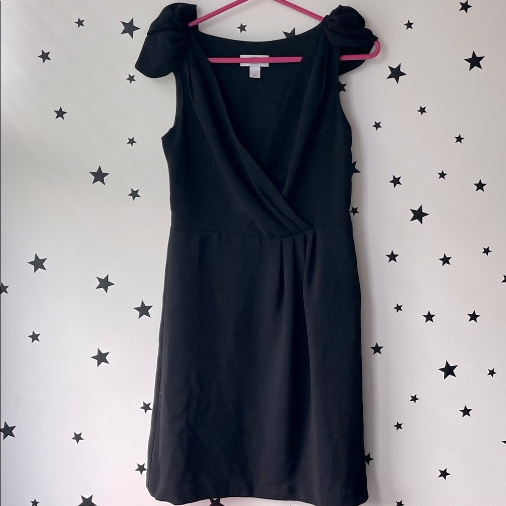 Loft Black Dress with Capped sleeves
